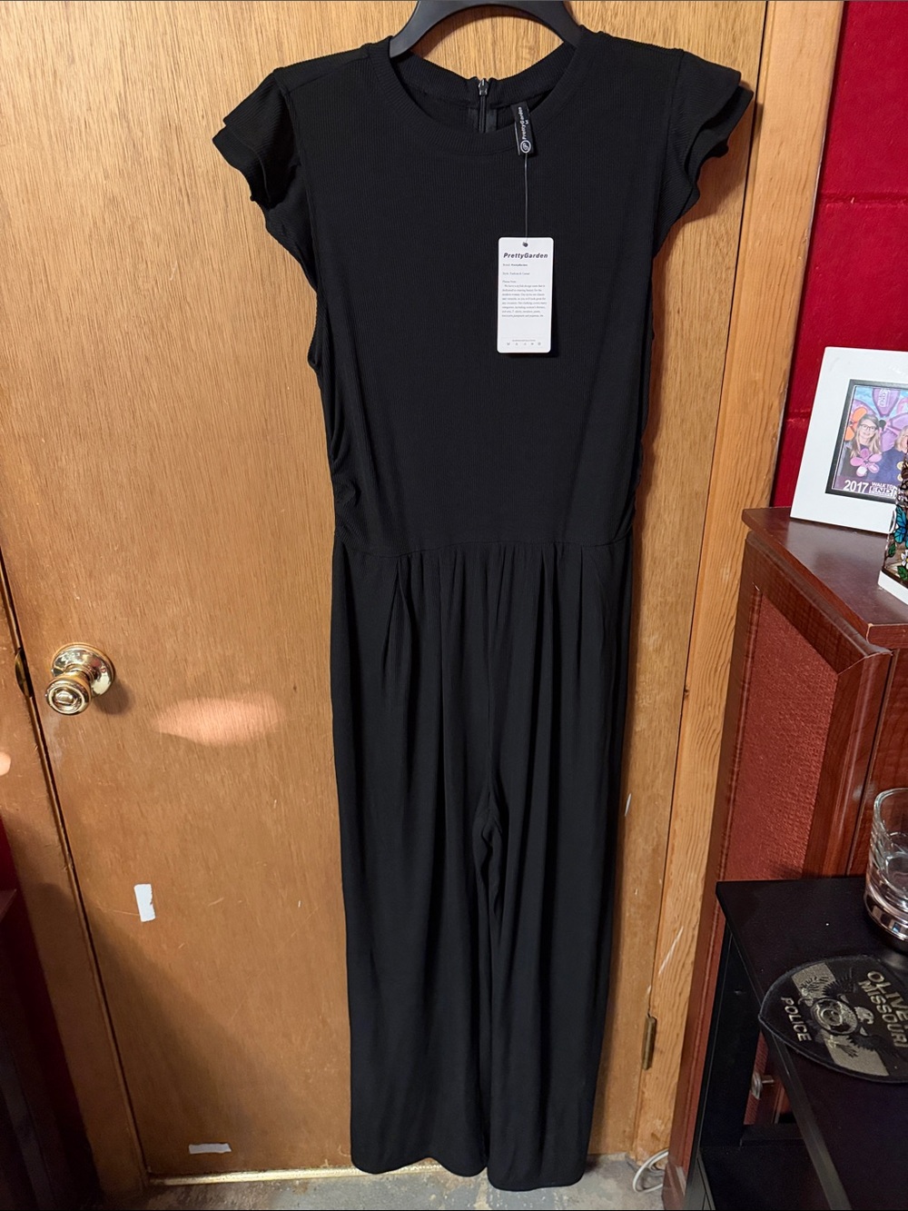 Black Women's Short Sleeve Jumpsuit